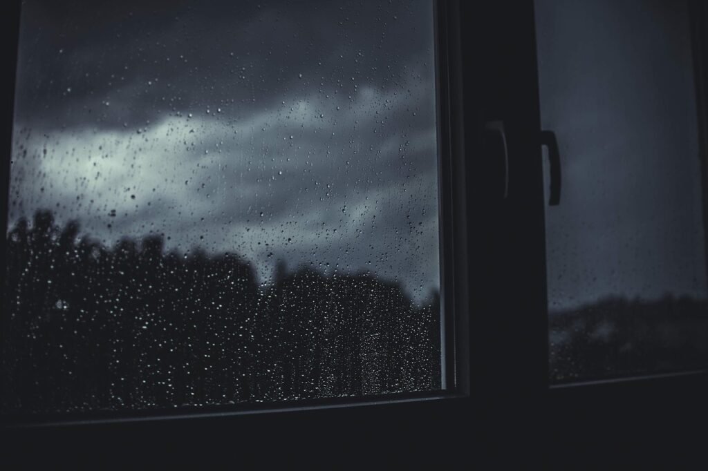 dark, rain, windows- rupture